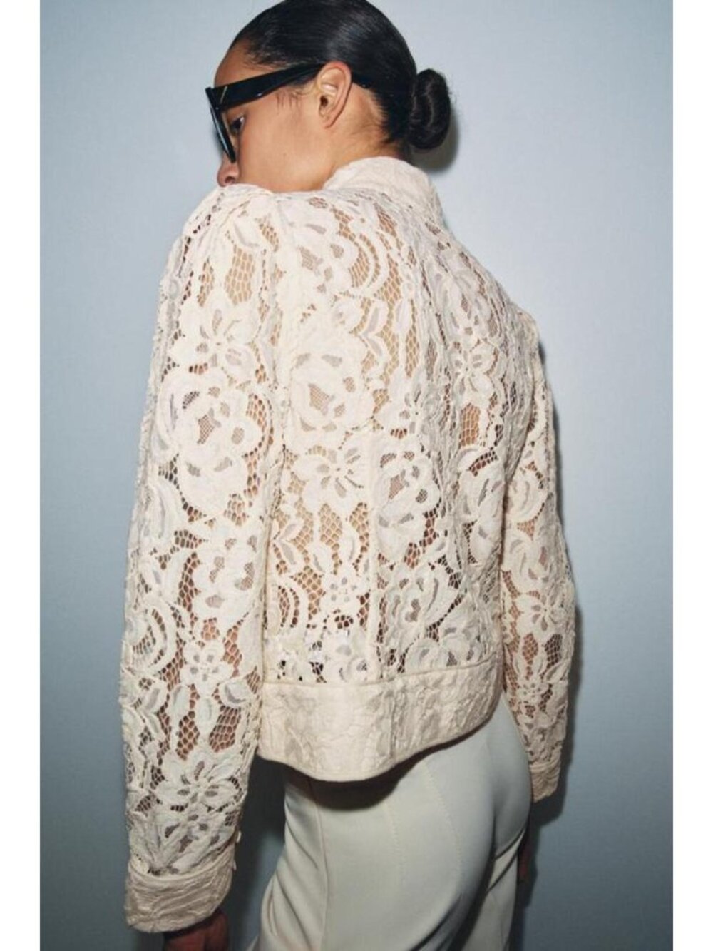 ZARA ZW COLLECTION LACE BLAZER - Picture 3 of 7